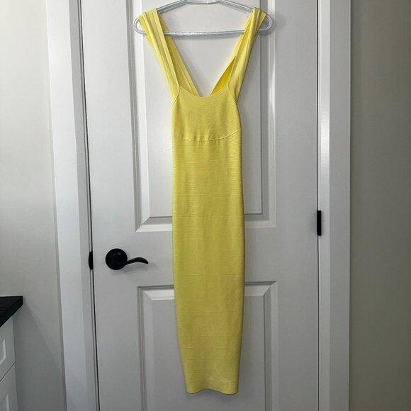 Marciano Yellow Bandage Cross-Neck Midi Dress – Size S - Picture 1 of 6